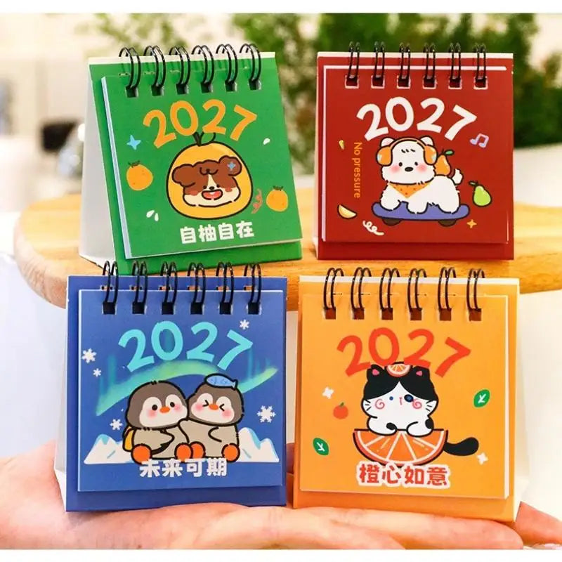 2027 Mini Desk Calendar — Portable Daily Planner for Home and Office