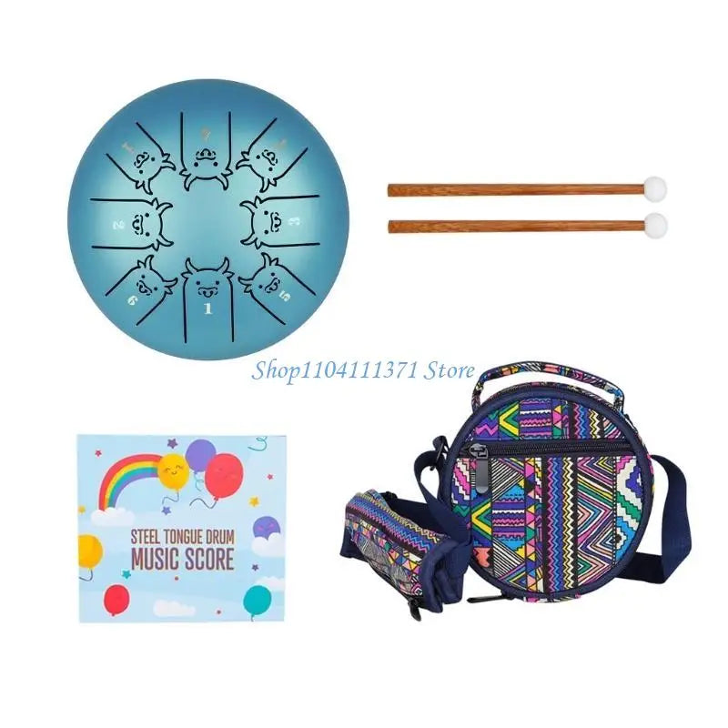 8-Tone Steel Tongue Drum — Musical Percussion Instrument for Beginners