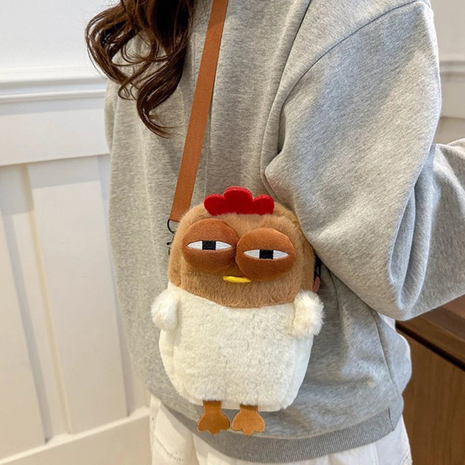 Plush Chick Crossbody Bag — Adorable Novelty Shoulder Bag for Daily Use