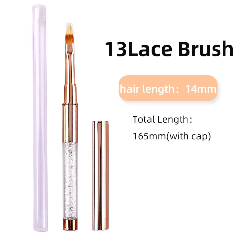 Rose Gold Nail Art Brush Set — Professional Manicure & Acrylic Tools