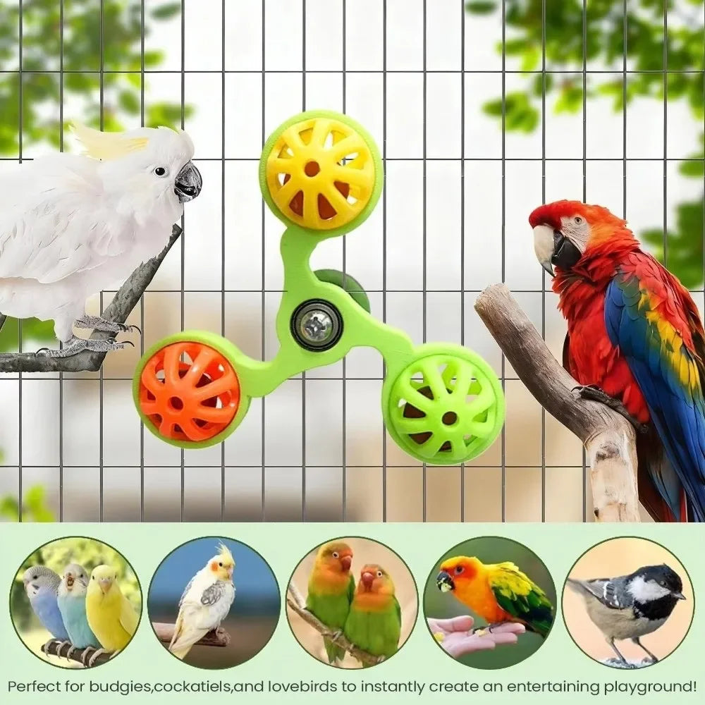 Interactive Rotating Windmill Bird Toy — Mental Enrichment & Cage Play