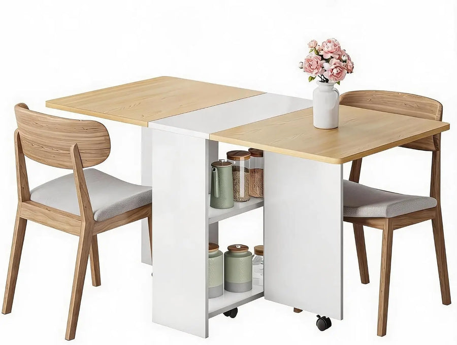 Garvee Modern Drop Leaf Dining Table — Extendable Space-Saving Design