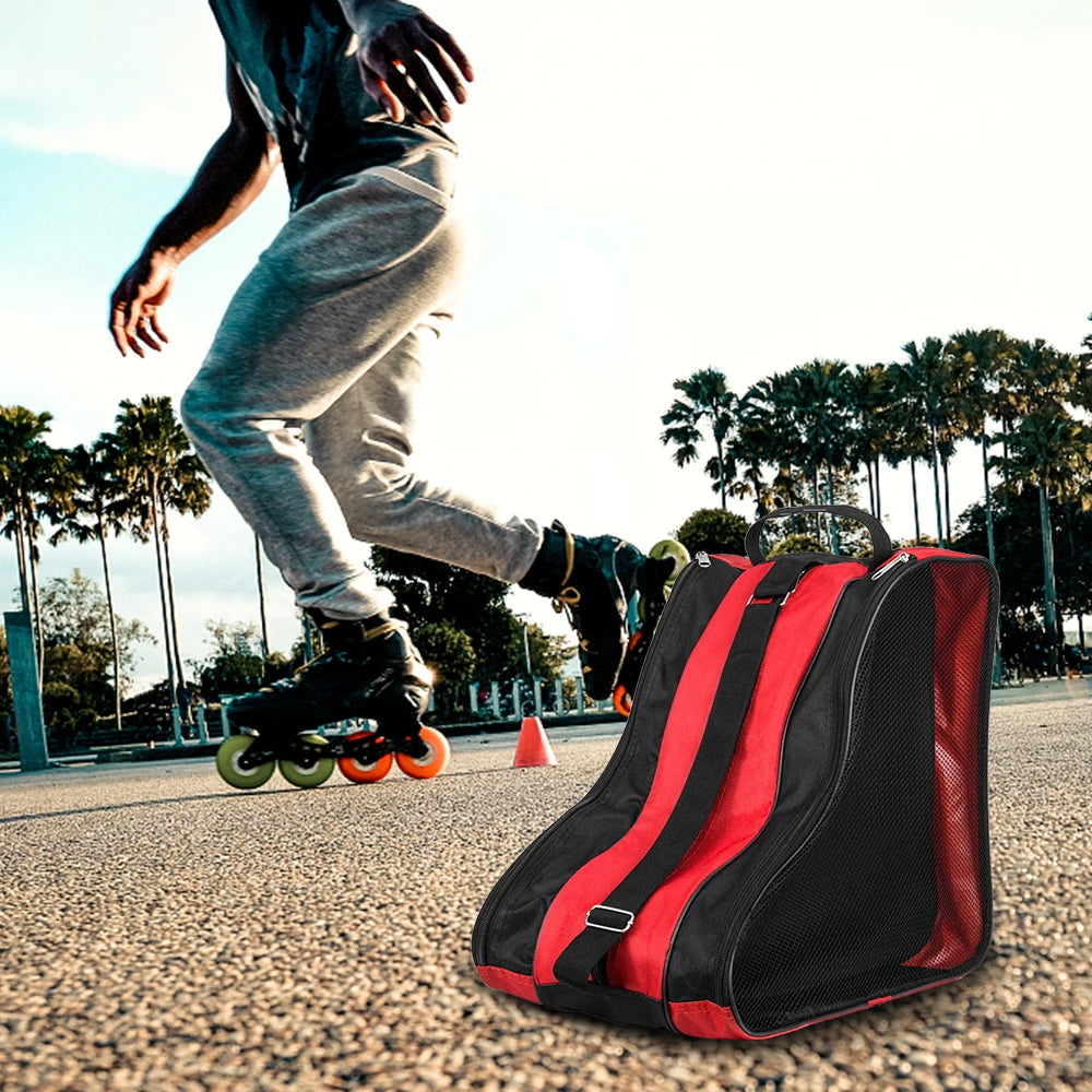 Kids 3-Layer Skate Carry Bag — Breathable Storage Case for Roller and Ice Skates