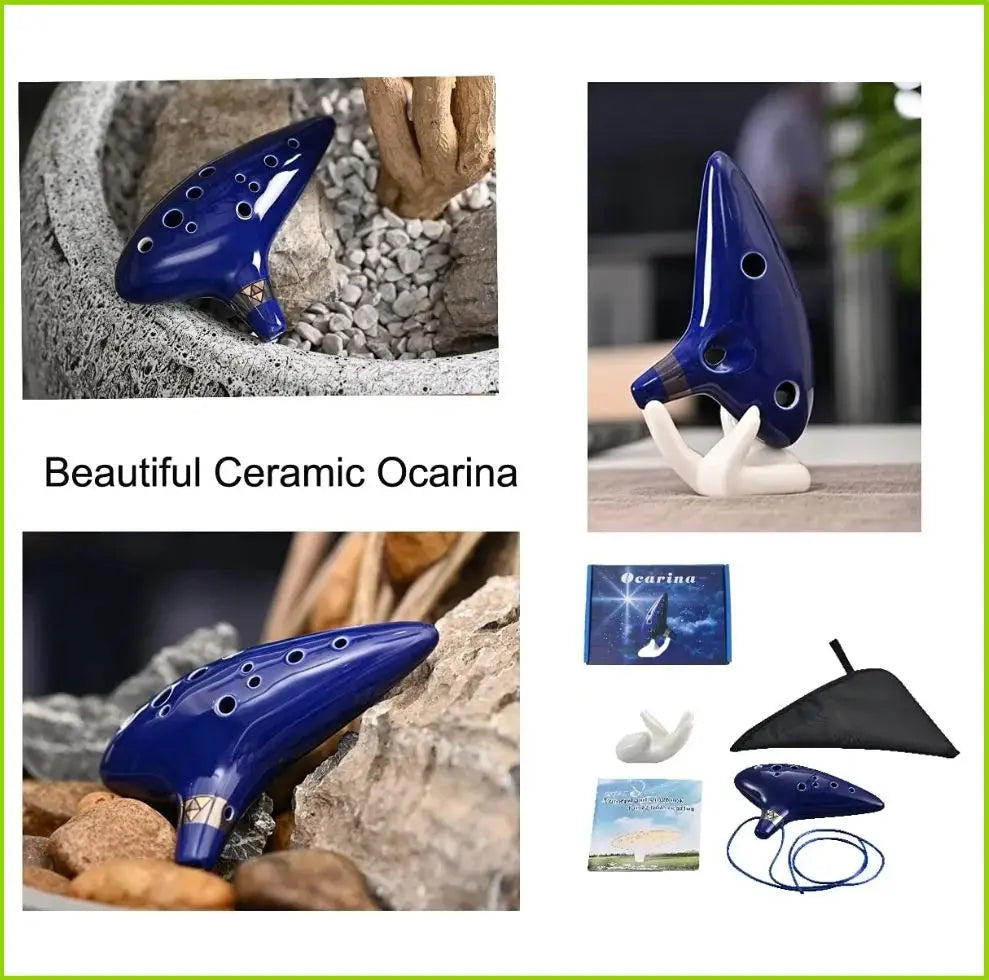 12 Hole Alto C Ceramic Ocarina — Professional Musical Instrument Set
