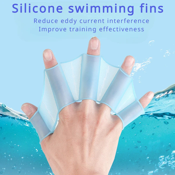 Silicone Swimming Hand Paddles — Training Webbed Gloves for Swimmers