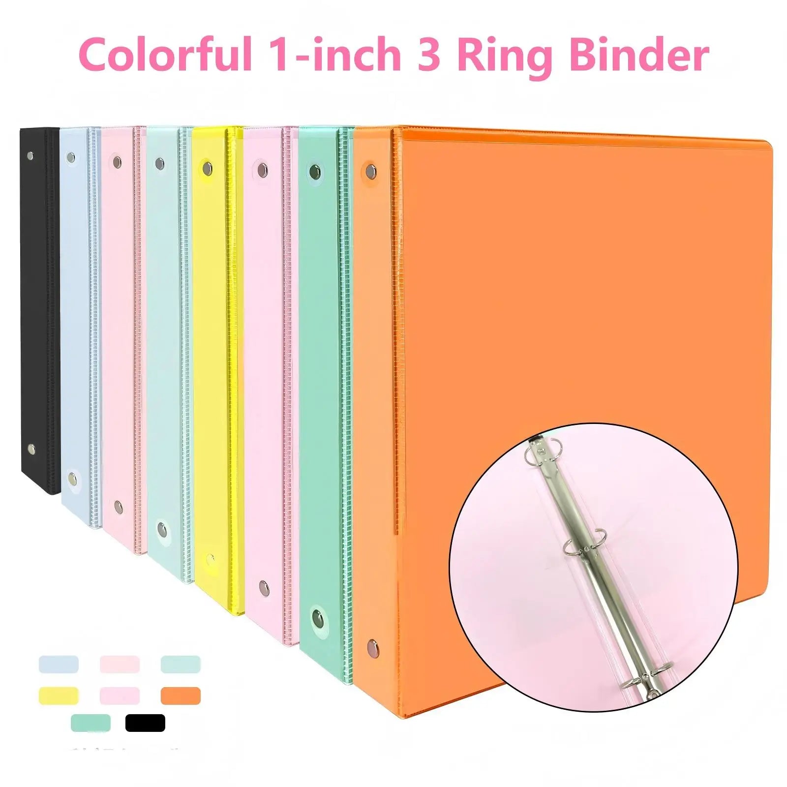 1-Inch 3-Ring Binder — Versatile Organizer with Interior Pockets