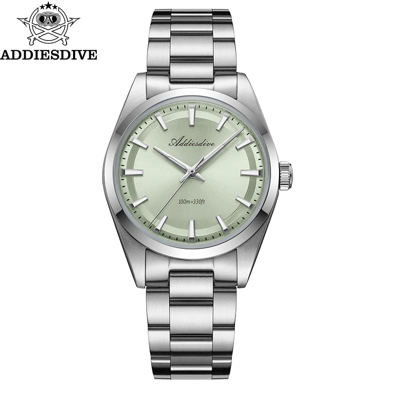 ADDIESDIVE Luxury Men's Steel Watch — BGW9 Luminous Quartz Diver
