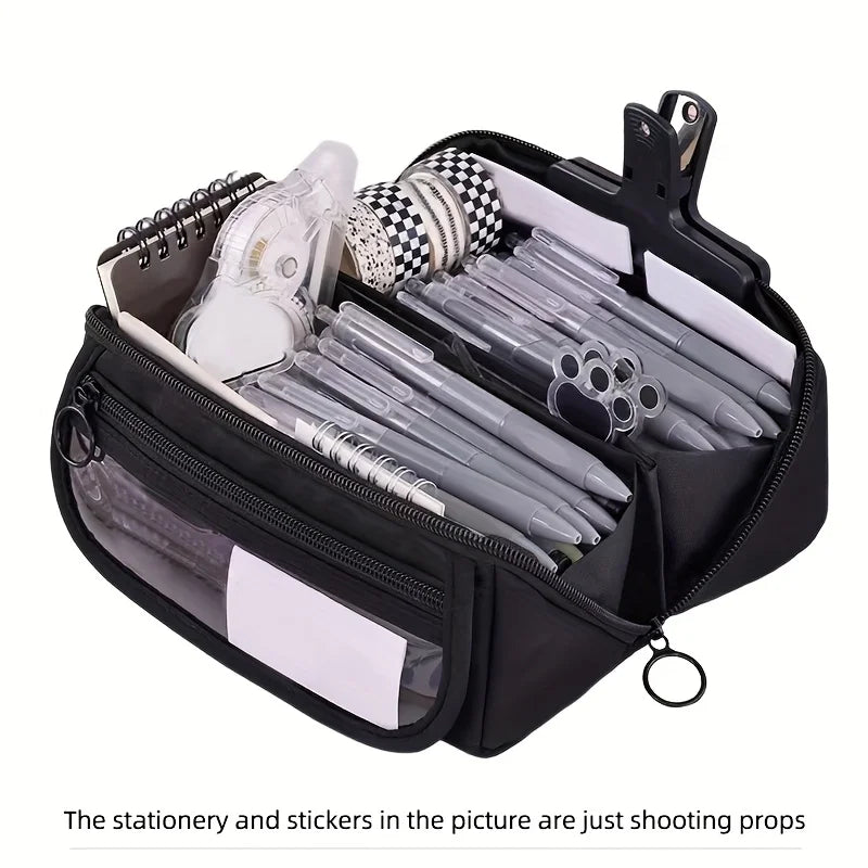 Large Capacity Pencil Case Organizer — Multi-Compartment Desktop Storage