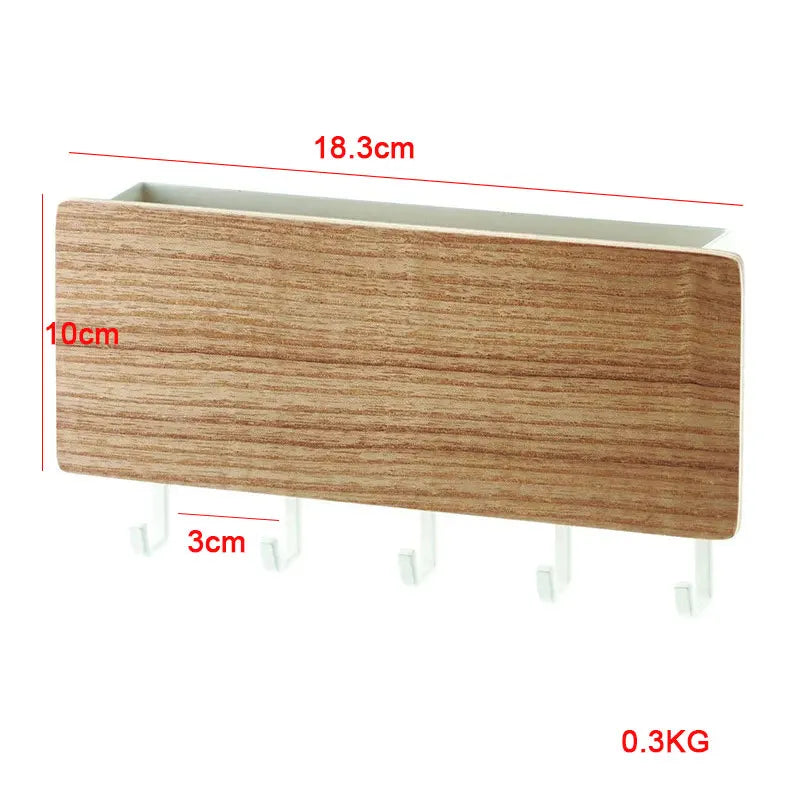 Bamboo Wall Key Hanger — Multi-Hook Organizer for Home Entryways