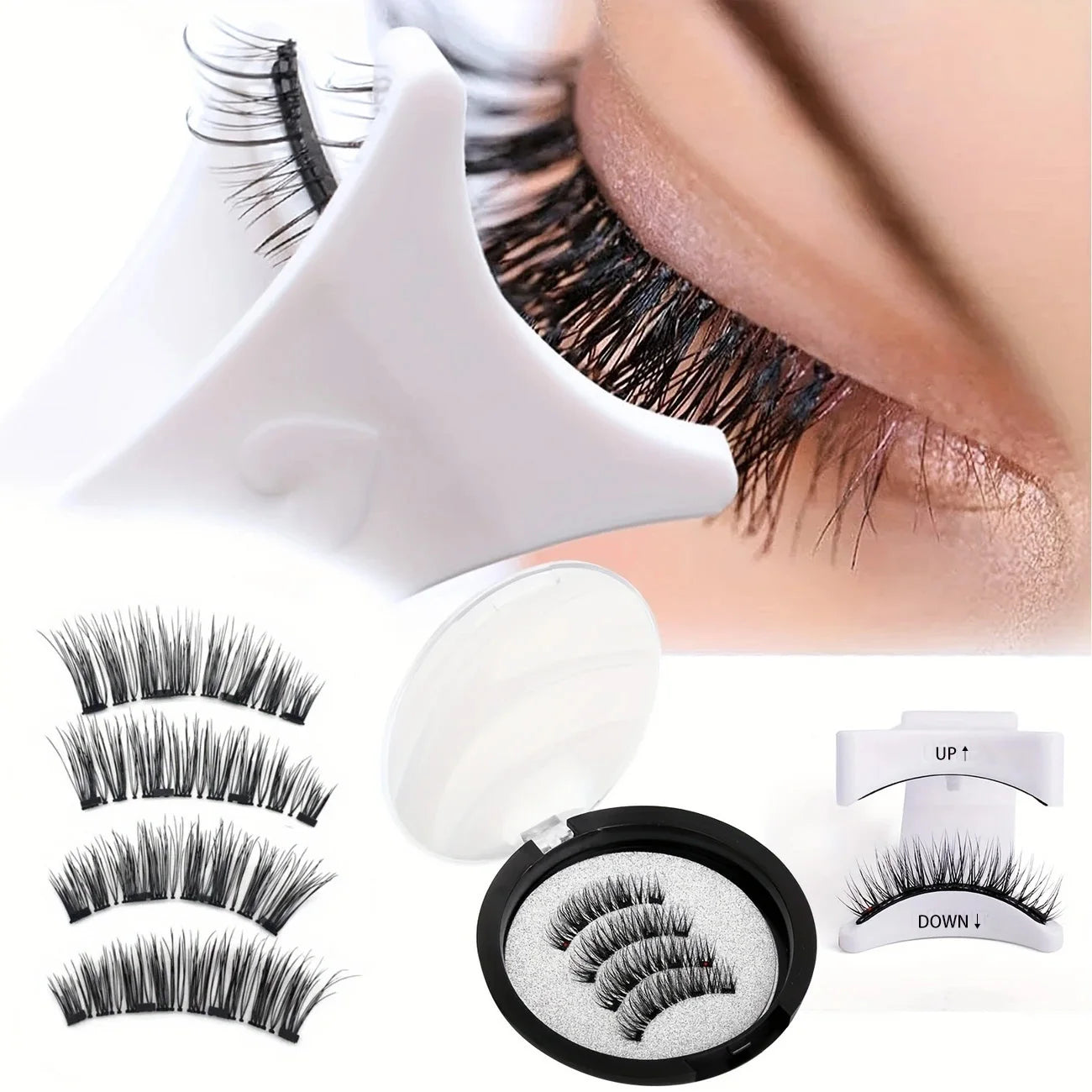 Magnetic Eyelash Set — Reusable Waterproof False Lashes, No Glue Required