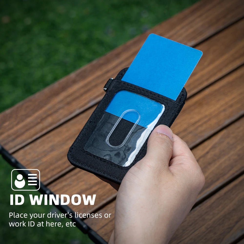 Slim Minimalist Card Holder — RFID Blocking Wallet with Elastic Pocket