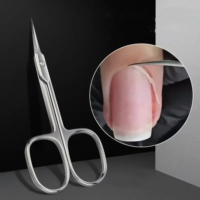 Stainless Steel Cuticle Scissors — Precision Trimmer for Nose Hair and Eyebrows