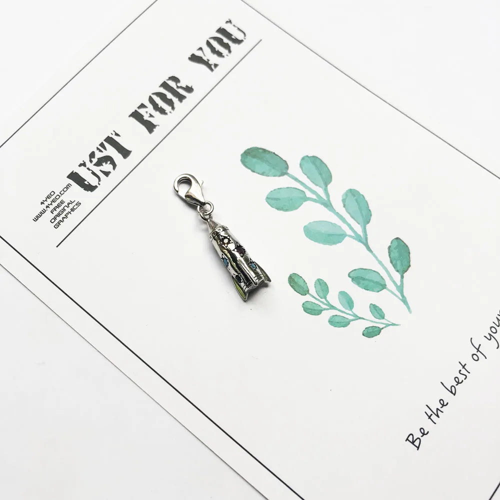 Thaddaeus Rocket Pendant — 925 Sterling Silver Colorful Zircon Charm