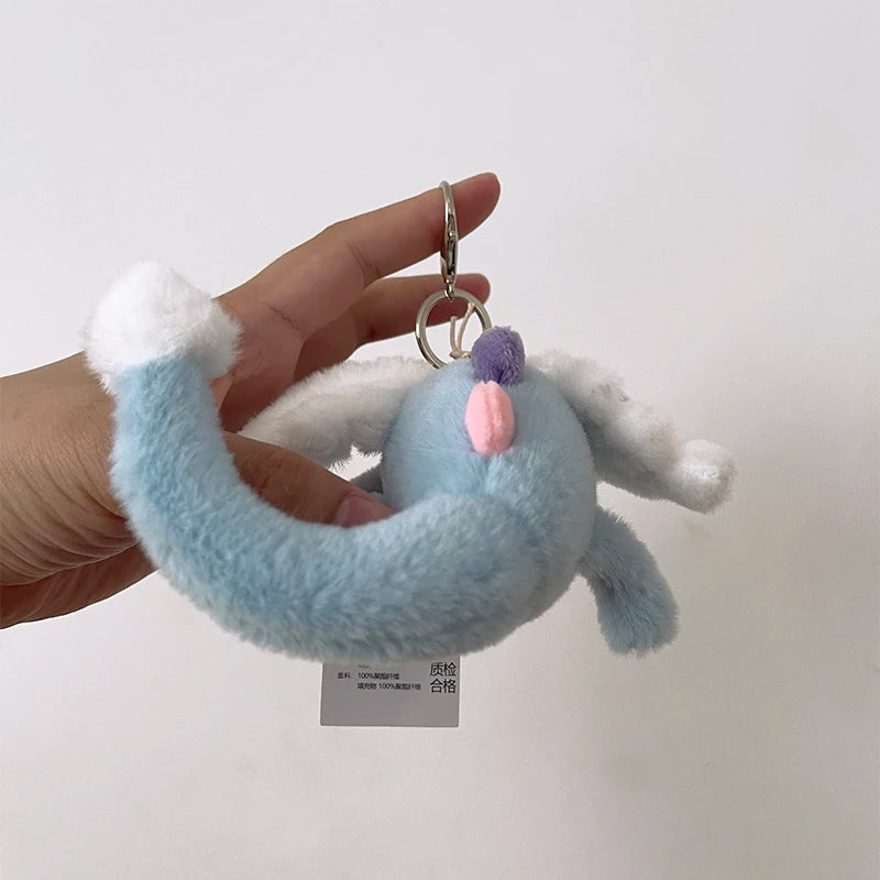 WANGYIXIN Plush Keychain Charm — Cute Marshmallow & Animal Backpack Accessory