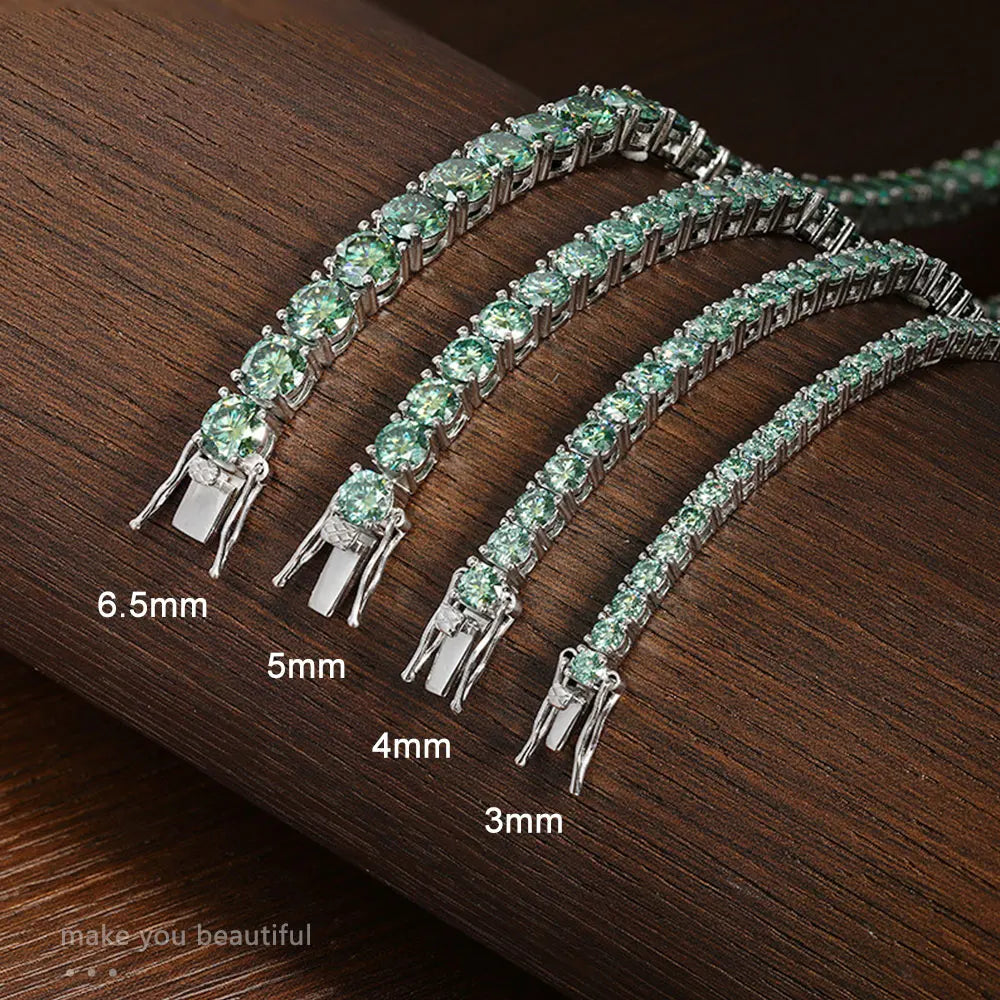 knobspin Green Moissanite Tennis Bracelet — VVS1 Lab Diamond Jewelry