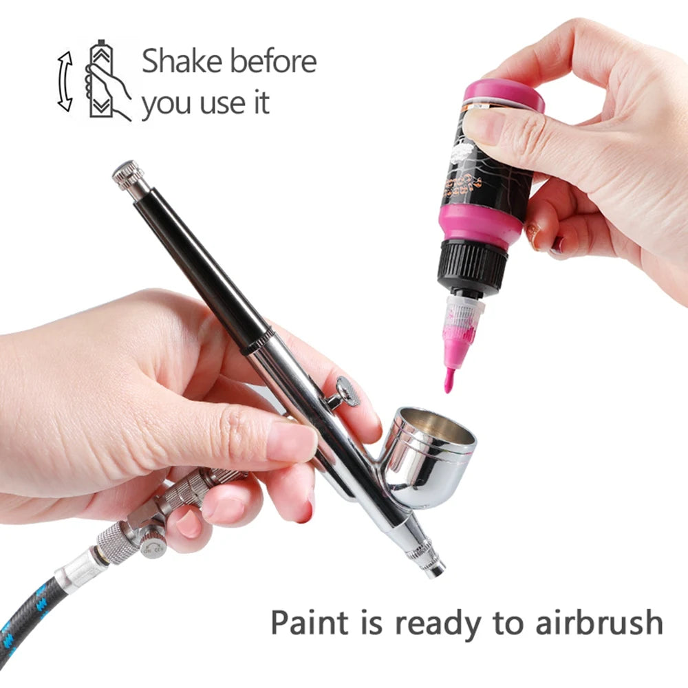 Acrylic Paint Set of 12 Colors — Water-Based Airbrush Paint for Models & Crafts