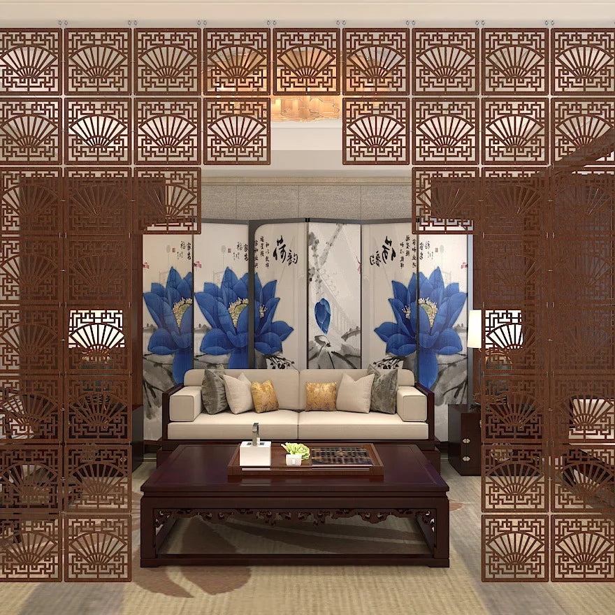 Modern Hollow MDF Hanging Screen — Decorative Room Divider Panel