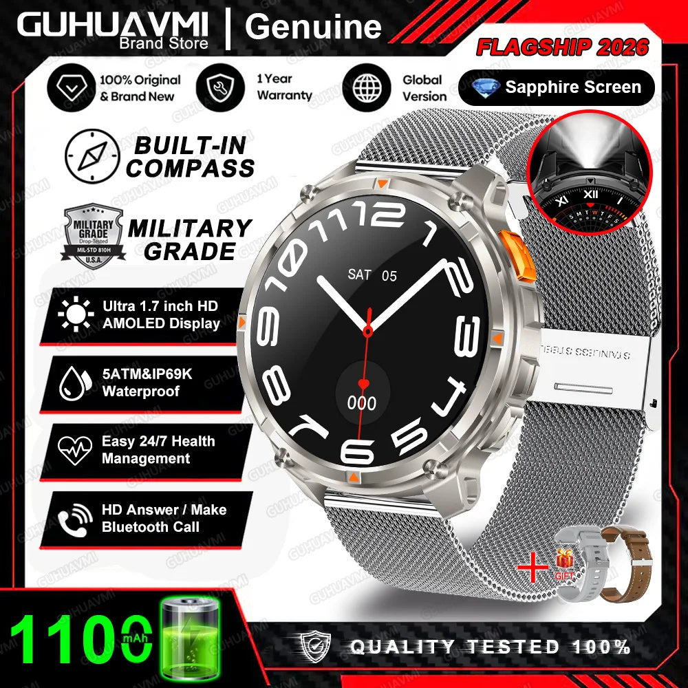 TAVYU T-Rex3 Pro Smartwatch — Rugged Military GPS Outdoor Watch