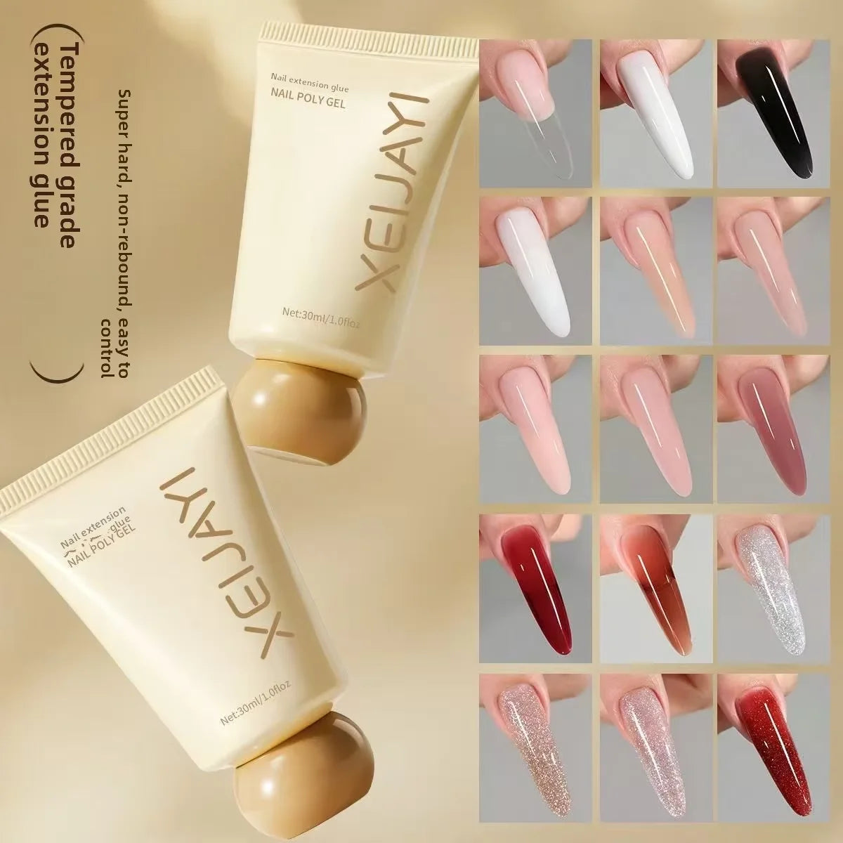 XEIJAYI Poly Gel Nail Extension Kit — Bubble-Free Builder Gel for Manicures