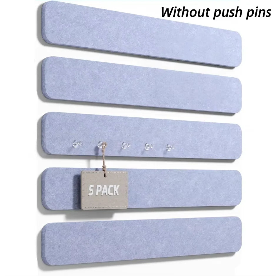 Self-Adhesive Cork Bulletin Boards — Frameless Wall Organizer, 5-Piece Set