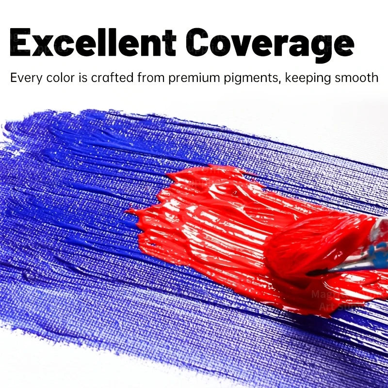 Professional Acrylic Paint Set — Multi-Surface Art Kit with Brushes