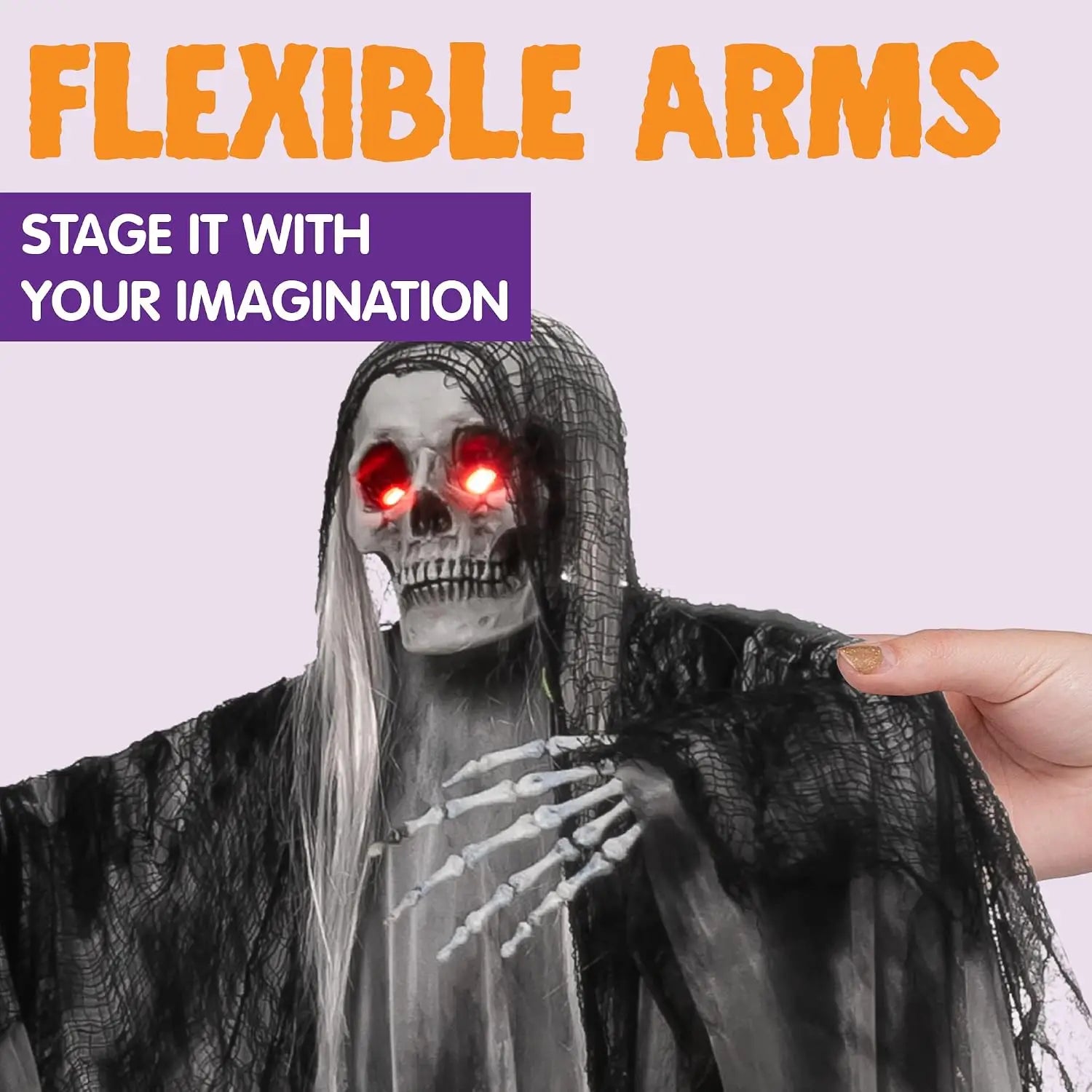 Joyfy Animated Hanging Grim Reaper — Voice Controlled Halloween Prop