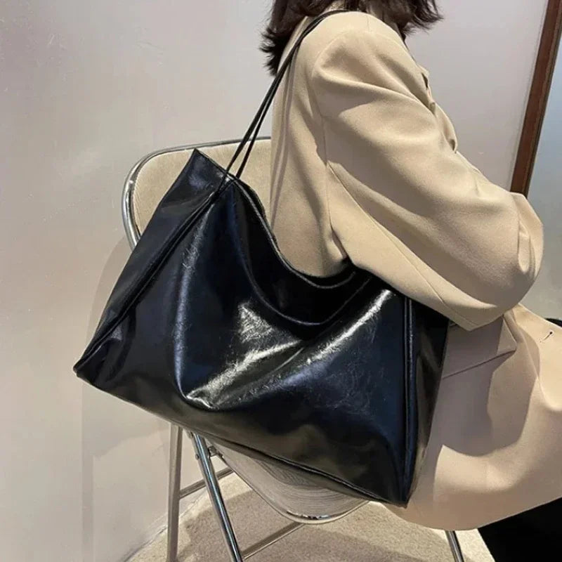 dawndesslo Women's PU Leather Tote Bag — Large Capacity Shoulder Bag