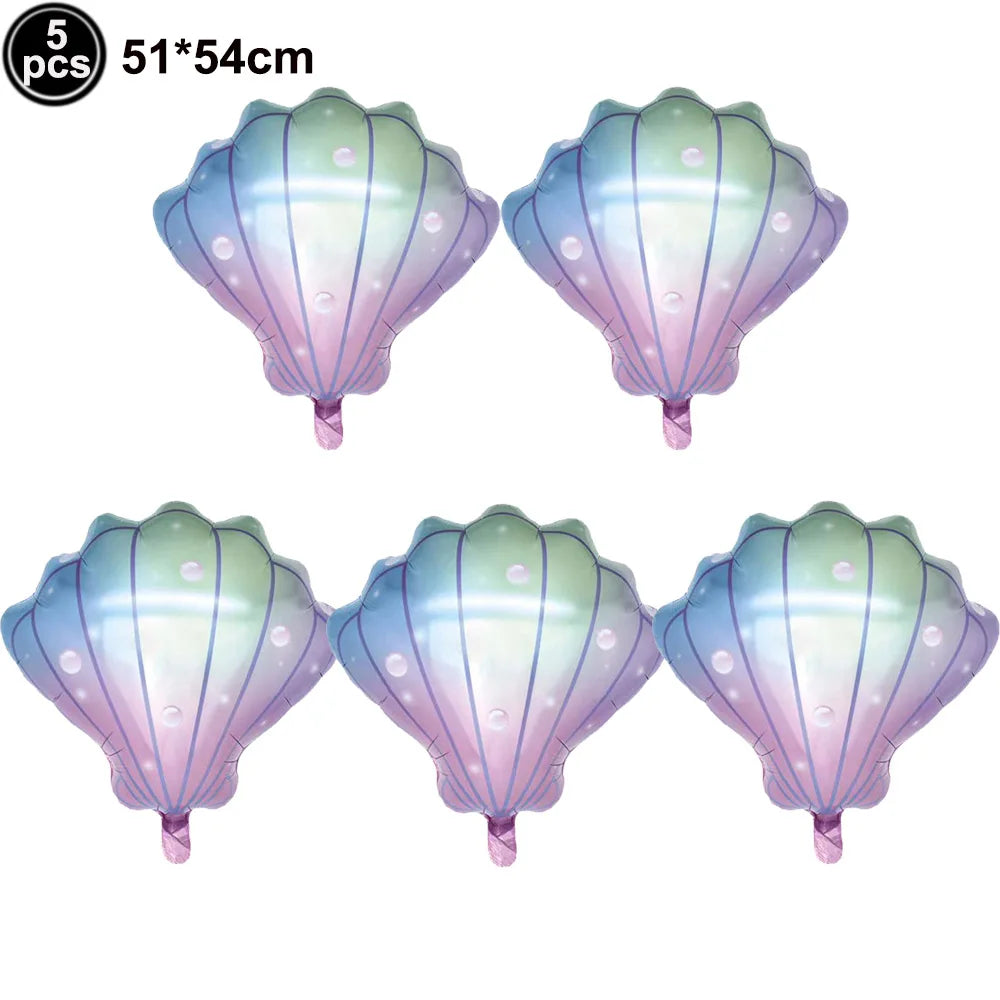 Mermaid Scales Pattern Party Supplies — Disposable Tableware Decor Set