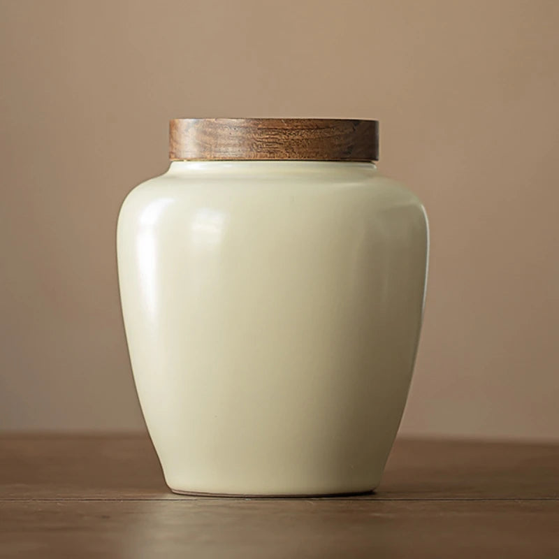 OIMG Ceramic Pet Memorial Urn — Retro Style Cremation Keepsake for Dogs and Cats