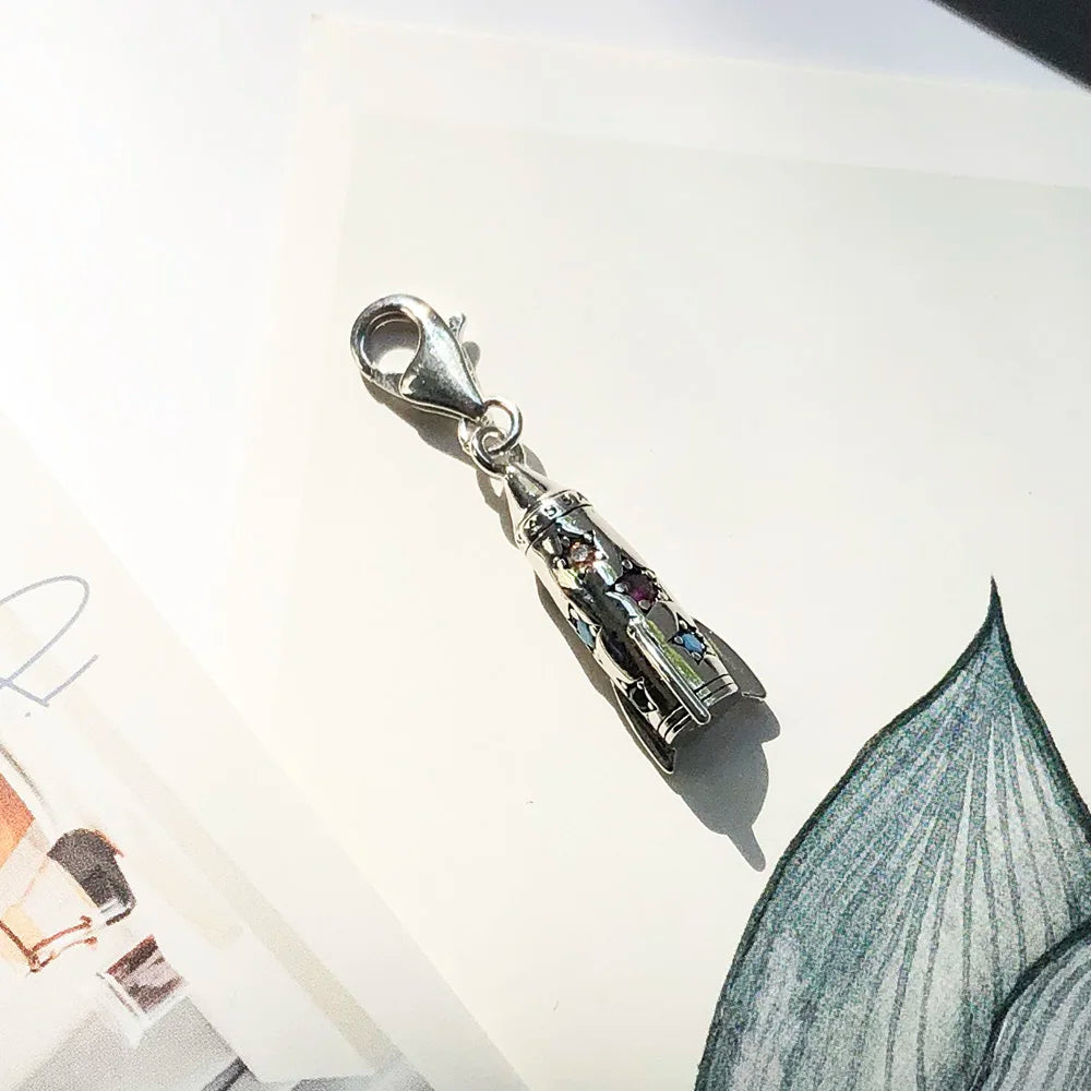 Thaddaeus Rocket Pendant — 925 Sterling Silver Colorful Zircon Charm