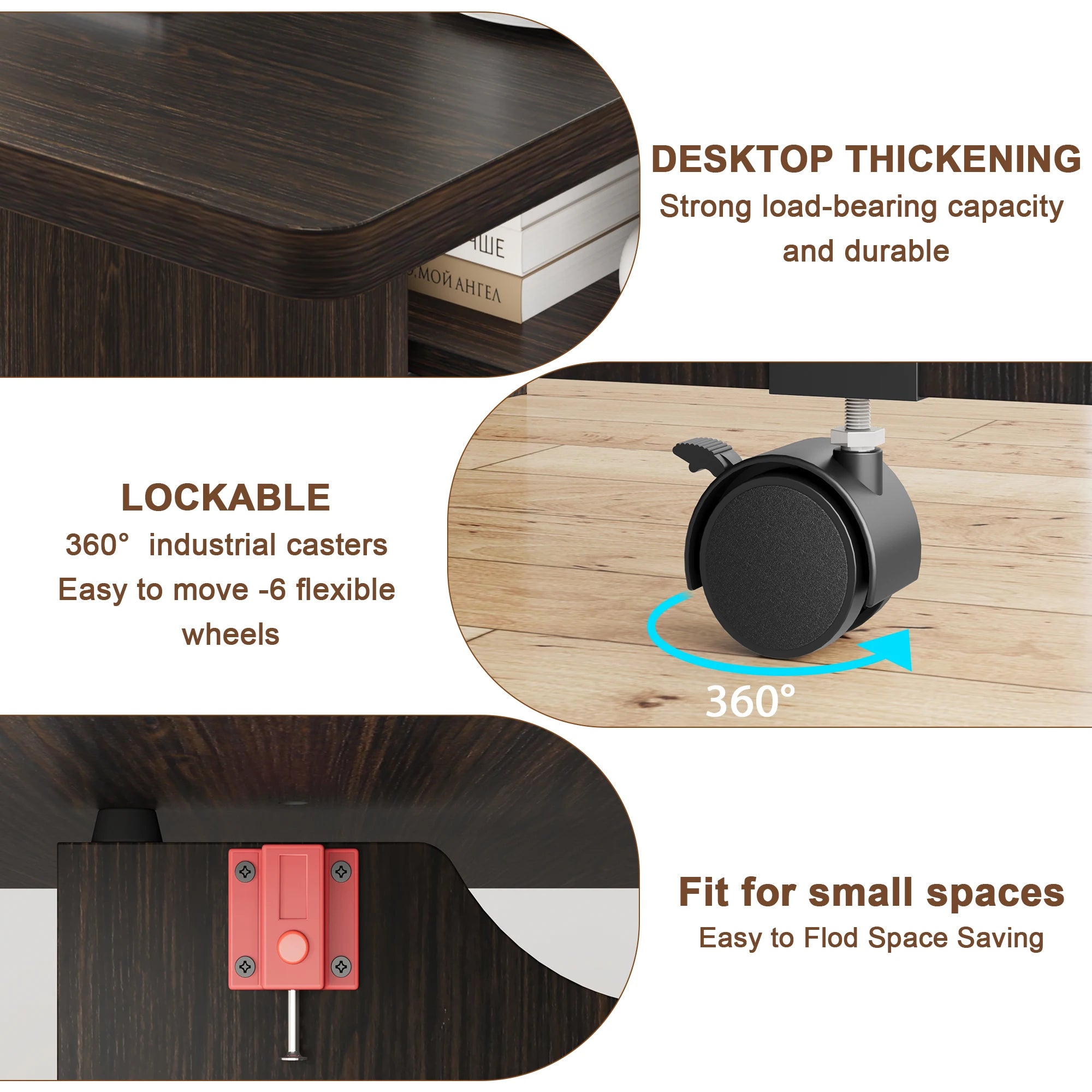 SUNVASAGOO Foldable Dining Table — Space-Saving Drop Leaf Design