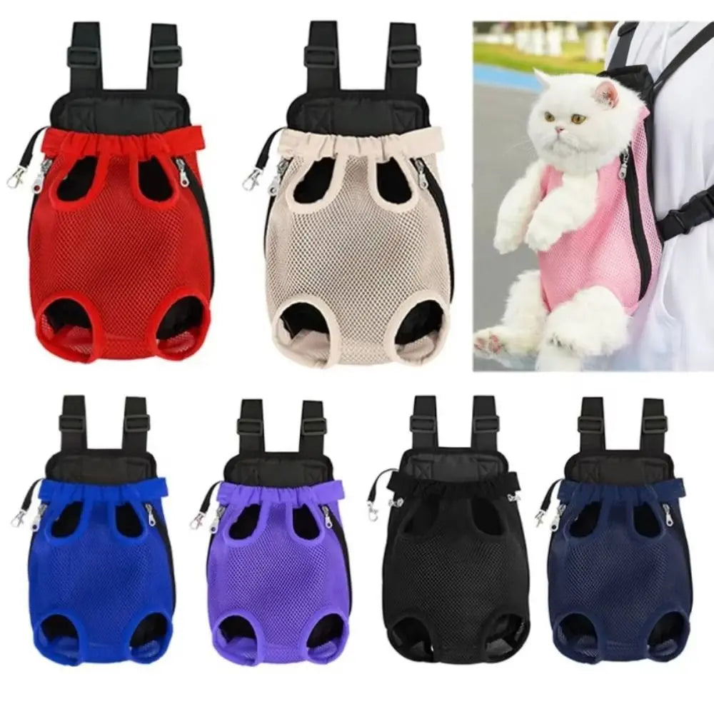 Adjustable Pet Carrier Backpack — Breathable Double Shoulder Bag for Travel
