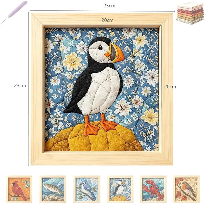 DIY No-Sew Fabric Art Kit — Patchwork Handcraft Set for Home Decor