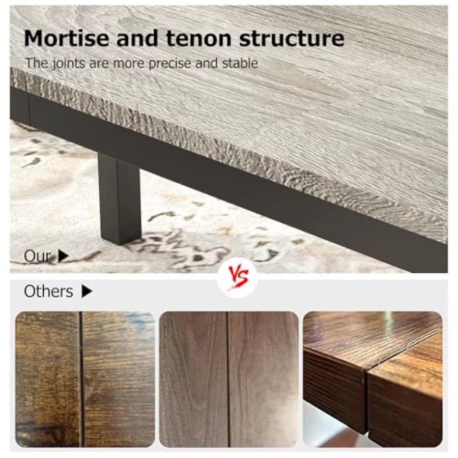 Industrial Dining Table — Modern Grey Wood Table