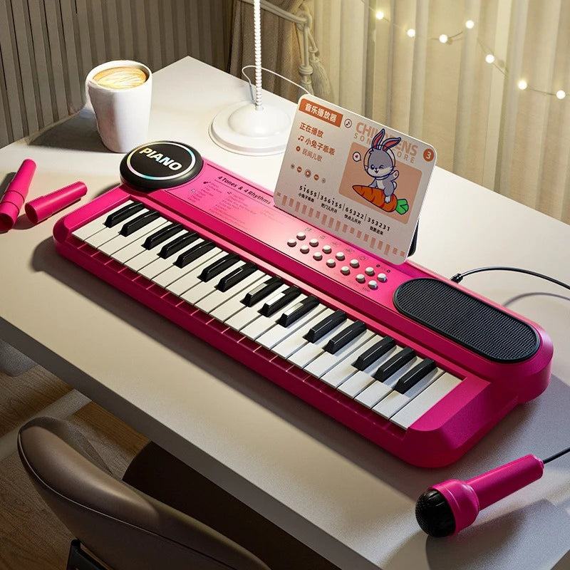 37-Key Electronic Kids Keyboard — Musical Learning Toy with Microphone