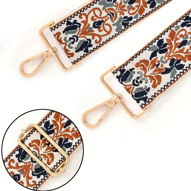 Adjustable Replacement Purse Strap — Patterned Crossbody Shoulder Belt