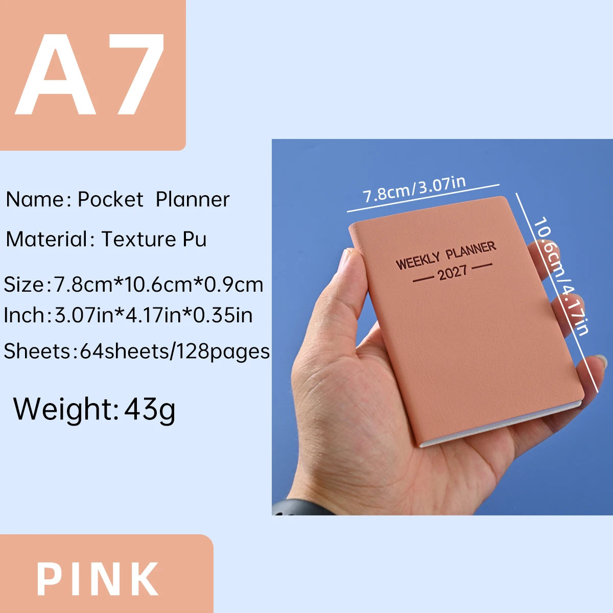 A7 Mini Weekly Planner — Minimalist Pocket Journal with Morandi Cover