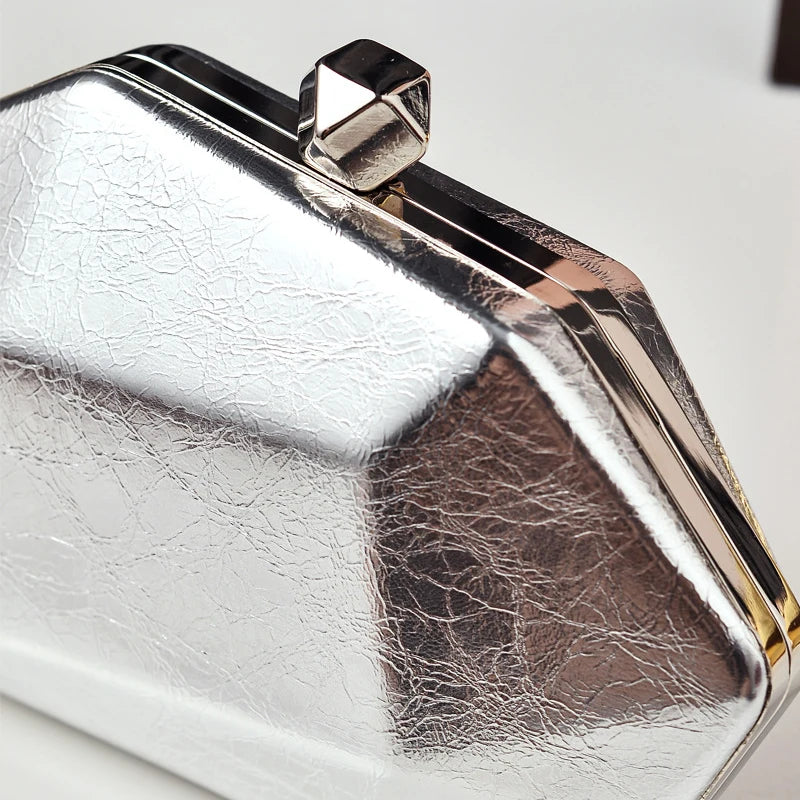 Cherielu Holographic Evening Clutch — Irregular Polygon Party Handbag