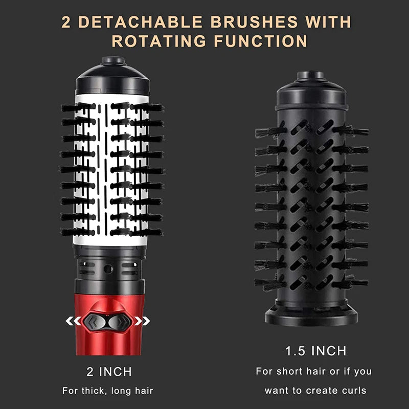 3-in-1 Rotating Hot Air Brush — Automatic Hair Dryer and Curler Comb