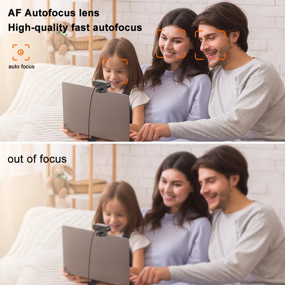 High Definition Mini Webcam — Auto Focus USB Camera with Microphone
