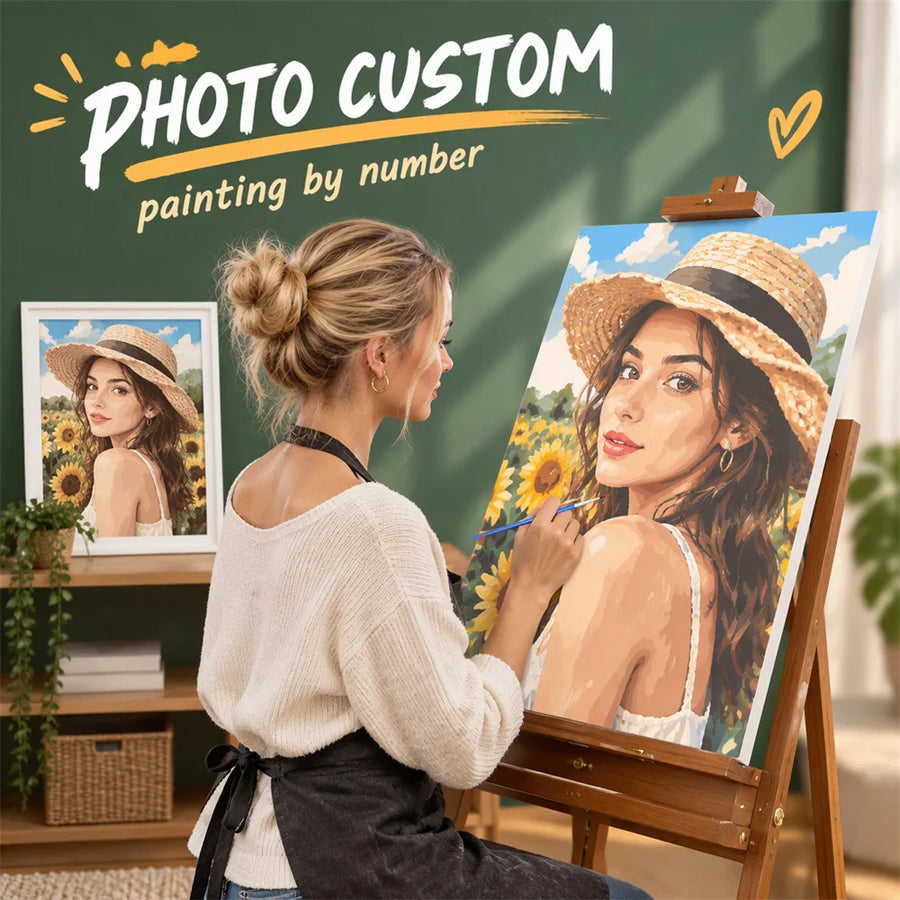 HUACAN Custom Paint by Numbers — Personalized Canvas Art Kit