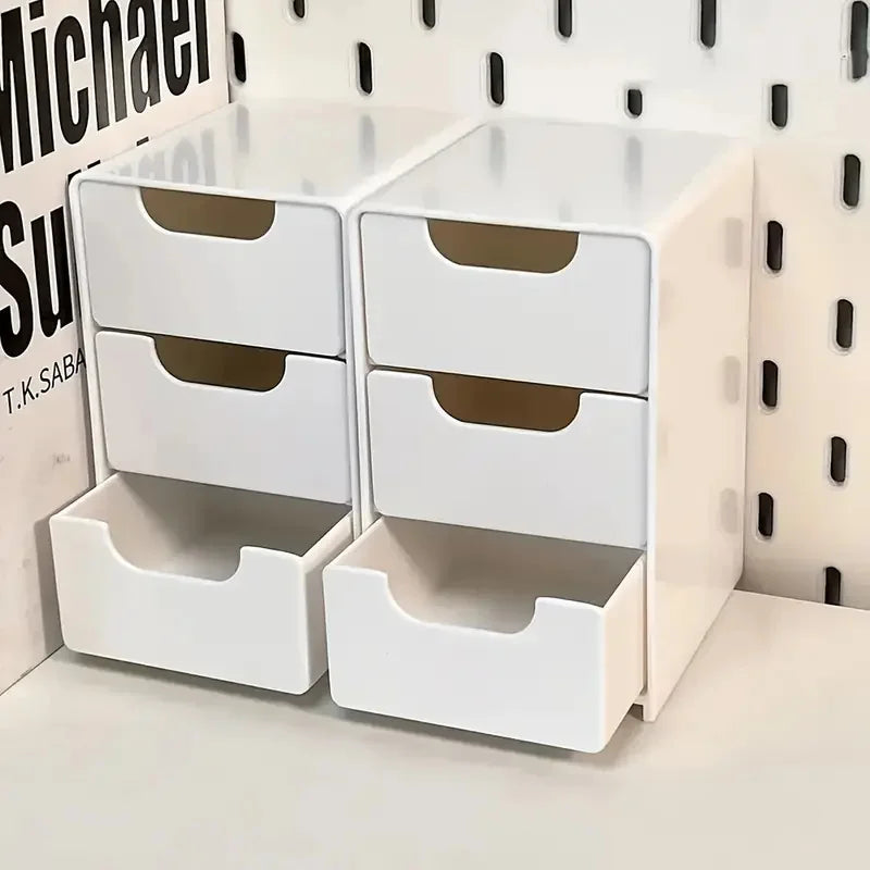 3-Tier Plastic Cosmetic Organizer — Multifunctional Countertop Storage Box