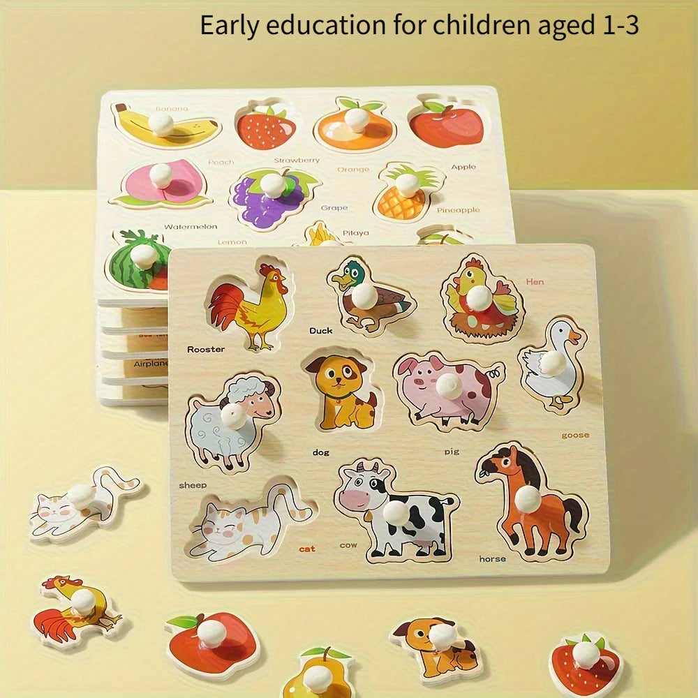 Wooden Geometry Shape Matching Board — Early Education Montessori Puzzle