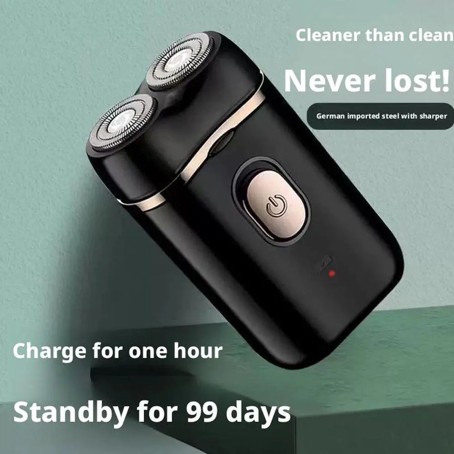 Portable Electric Men's Shaver — USB Rechargeable Mini Rotary Razor