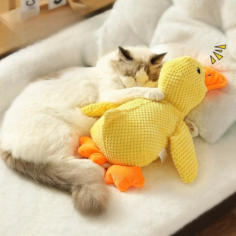 XMSJ Duck Plush Dog Toy — Durable Squeaky Chew Toy for Teeth Relief