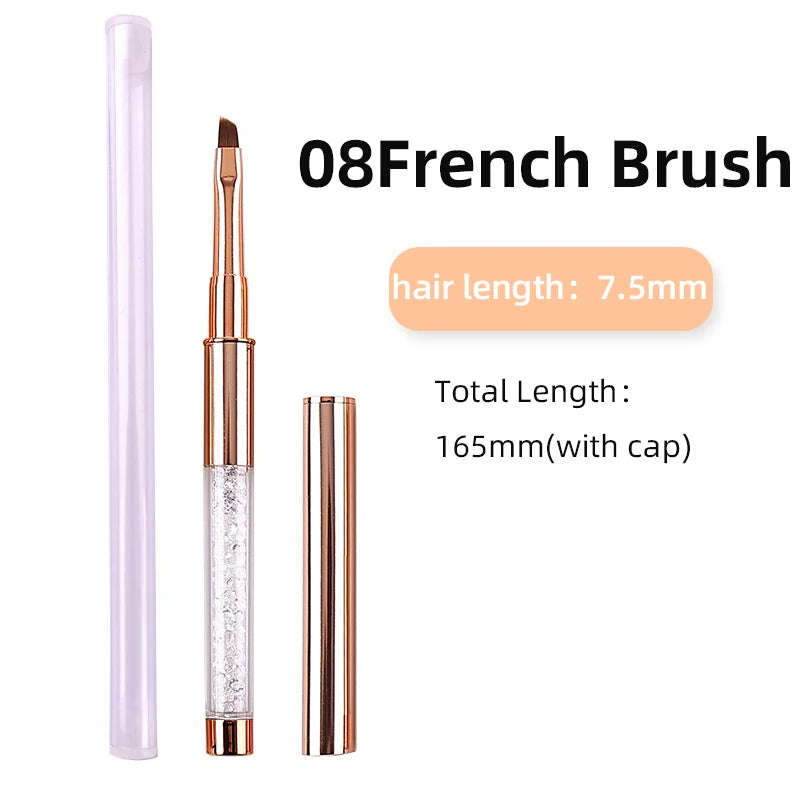 Rose Gold Nail Art Brush Set — Professional Manicure & Acrylic Tools
