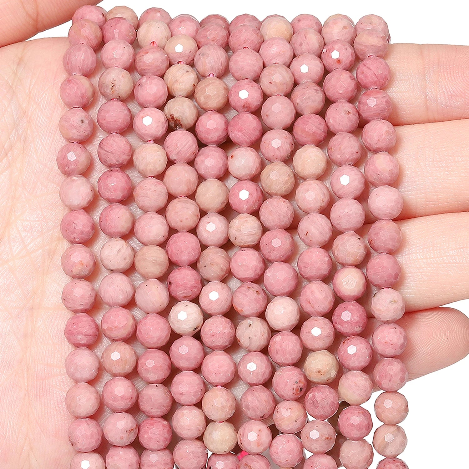 Natural Rhodonite Stone Beads — Multi-Shape Charms for DIY Jewelry Making