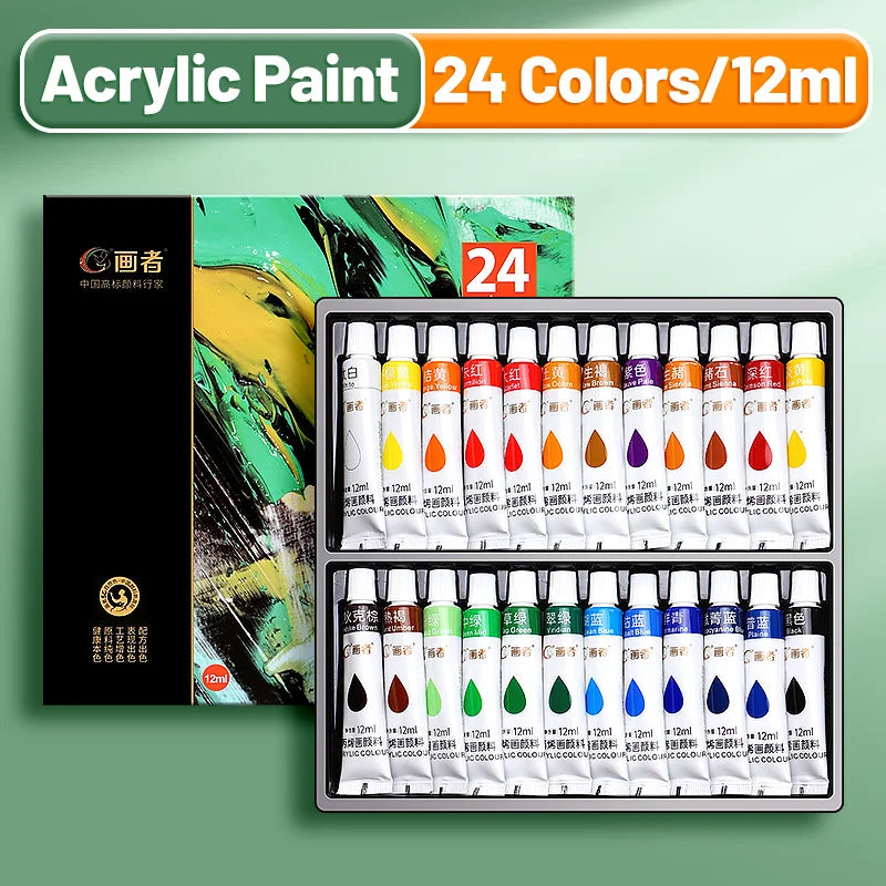 Vibrant Acrylic Paint Set — Multi-Surface DIY Art Kit for Canvas and Wood