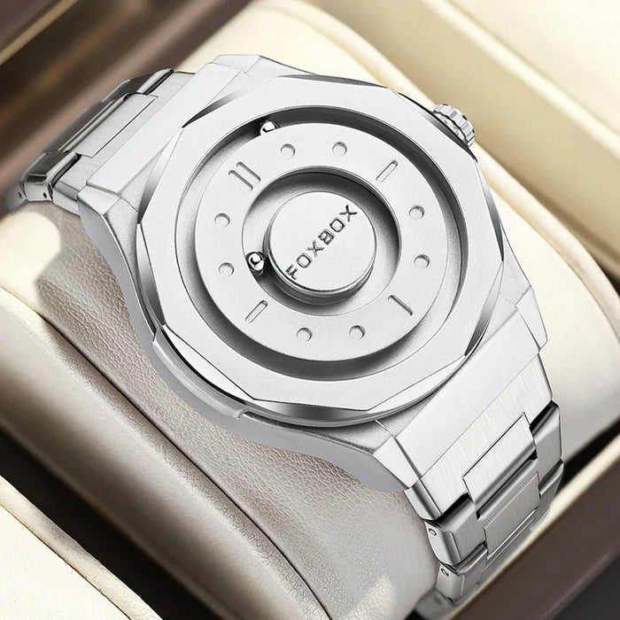 foxbox Magnetic Levitation Men's Watch — Luxury Quartz Wristwatch with Unique Pointer
