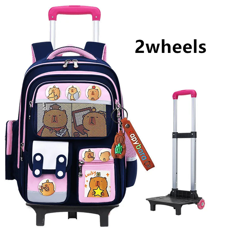 Kids Rolling School Bag — High Capacity Trolley Backpack with Wheels
